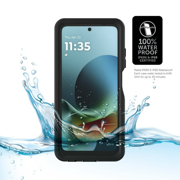 Body Glove Waterproof Tidal Phone Case for Motorola moto g PLAY (2026) - Black/Clear