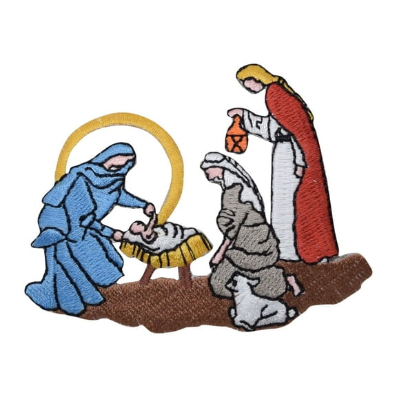 Nativity Scene - Baby Jesus - Christmas - Iron on Applique/Embroidered Patch