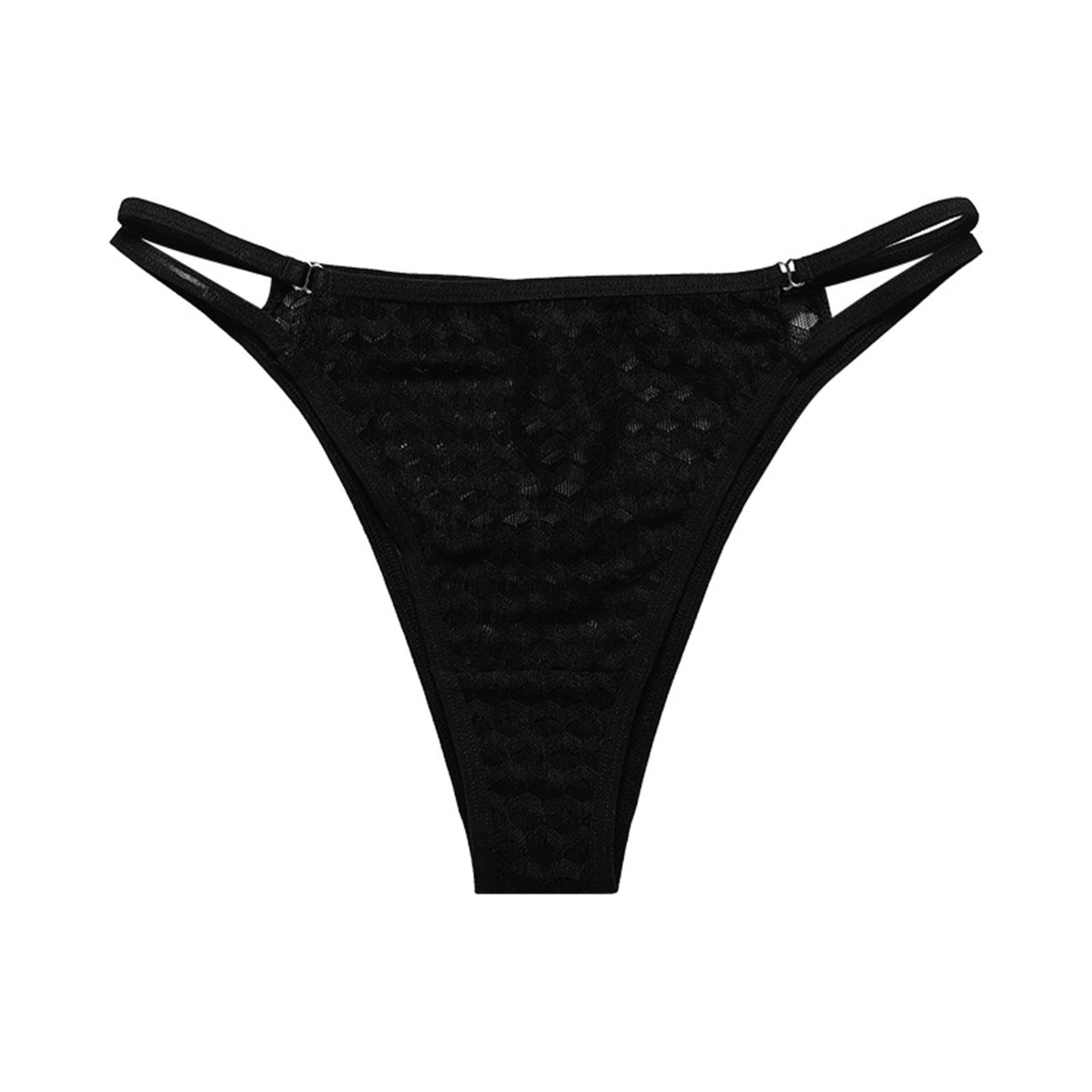 HUPOM No Show Panties For Women Seamless Womens Panties Open Crotch Leisure  Tie Drop Waist Black One Size