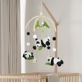 thumbnail image 2 of GHOJET Panda Baby Crib Mobile Bed Bell,Wooden Hanging Baby Bed Bell Handmade Wildlife Nursery Mobile Soft Wooden Bed Bell Toy Cot Bed Pendant Decoration, 2 of 9