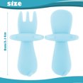 thumbnail image 3 of Pluokvzr Toddler Utensils Set Self-Feeding Silicone Baby Utensils Anti-Choke BPA-Free Baby Fork and Spoon Set with Protective Choke Barriers for Baby Toddler Led Weaning Ages 6 Months Up, 3 of 7