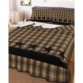 thumbnail image 2 of Brown Black Plaid Summer Quilt Set Twin XL Size,Soft Microfiber Quilted Bedding Set with 2 Pillow Shams,Vintage Rustic Star Buffalo Check Lightweight All Season Bedspread Coverlet for Bedroom 68"x98", 2 of 6