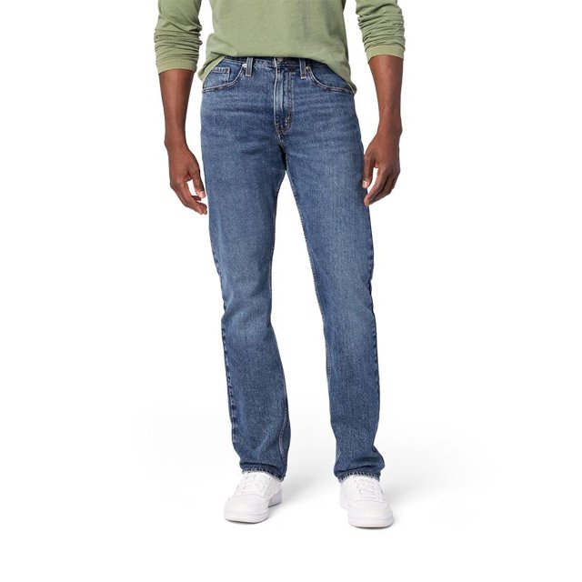 Levi Strauss Signature Gold Men's Slim Straight Jeans (Available in Big & Tall), Riptide, 33Wx32L