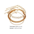 thumbnail image 4 of 3Pcs Retro Ankle Chain Dainty Layered Ankle Chain Elegant Ankle Bracelet(Golden), 4 of 8
