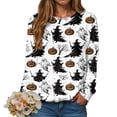 thumbnail image 7 of Duqingm Halloween Shirts for Women 2026 Long Sleeve Funny Graphic T-Shirt Casual Crewneck Tunic Tops Halloween Costumes Adult,XL, 7 of 7