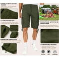 thumbnail image 4 of TRGPSG Men's Cargo Shorts with 6 Pockets Causal Camo Cotton Work Shorts(No Belt),Armygreen 31, 4 of 9
