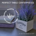 thumbnail image 5 of Butterfly Craze Artificial Lavender Plants in Rustic Wooden Planters - Lifelike, Stunning Faux Silk Purple Flowers Perfect for Elevating Your Patio, Home Décor, or Office (Set of Two), White Wood, 5 of 7