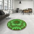 thumbnail image 4 of Ahgly Company Machine Washable Indoor Square Transitional Army Green Area Rugs, 3' Square, 4 of 7
