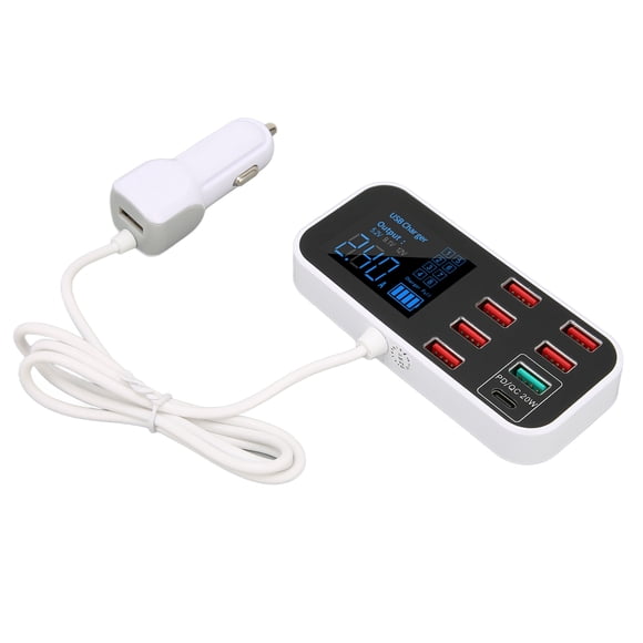 Cargador USB de 8 Puertos, Estacia de Carga USB de Automóviles de Carga Múltiple Función de Protecciónis Resistente Al FUEGO 40 W CARGA RÁPIDA LIGERA PARA ELSO DEL