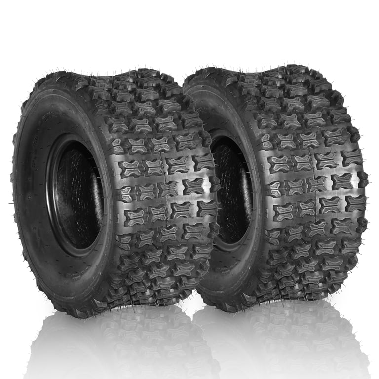 Ktaxon Set of 2 22x10-9 ATV Tires, 6 Ply Tubeless All Terrain
