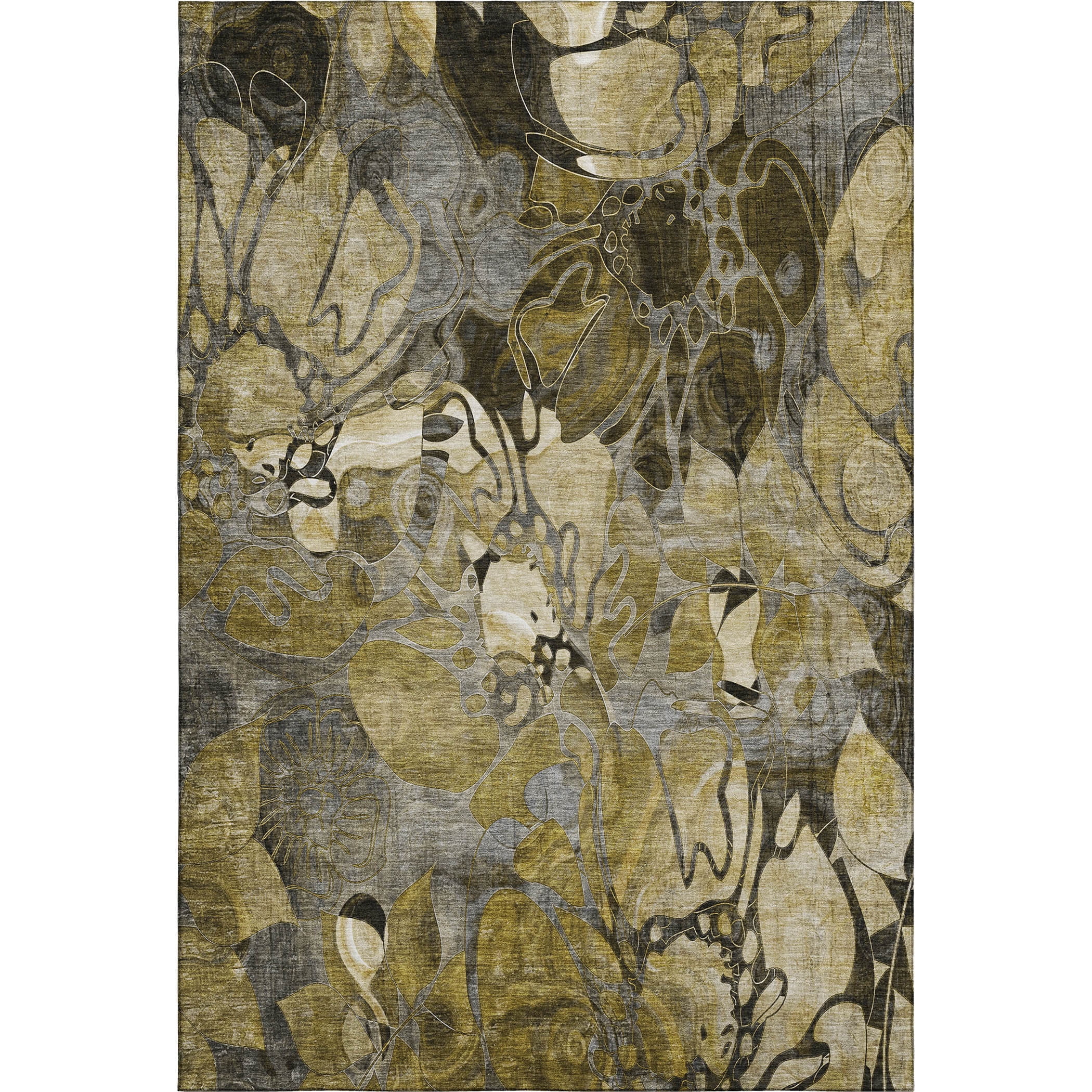 Addison Rugs Mayfield Washable Transitional Floral Brown Rectangle Rug, 2'6" x 3'10"
