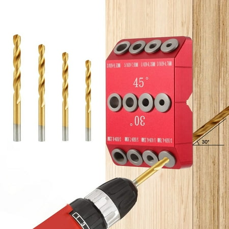 

30/45/90° Drill Hole Guide Jig for Angled and Straight Hole Cable Railing Screw Drilling Template 4 Drill
