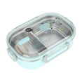 thumbnail image 1 of Blue Stainless Steel Compartment Lunch Box Blue Version Insulated Food Container For Hot Cold Meals Leakproof Seal Durable Metal Design Easy To Clean Bpa-Free For School And Office Use, 1 of 8