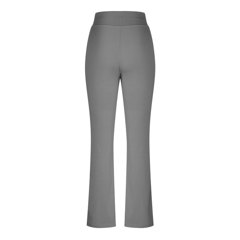 YYDGH Flare Yoga Pants for Women V Crossover High Waisted Pants Casual  Workout Bell Bottom Leggings Sweatpants Gray L