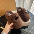 thumbnail image 5 of Wdhugt Half Slippers For Women Letters Thick Sole Height Increase Fleece Lined Home Casual Footwear Nylon Spandex Material Size 4.5 Us Foot Length 9.45 Inches, 5 of 8