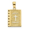 Finest Gold 10K Yellow with Rhodium Holy Bible Charm