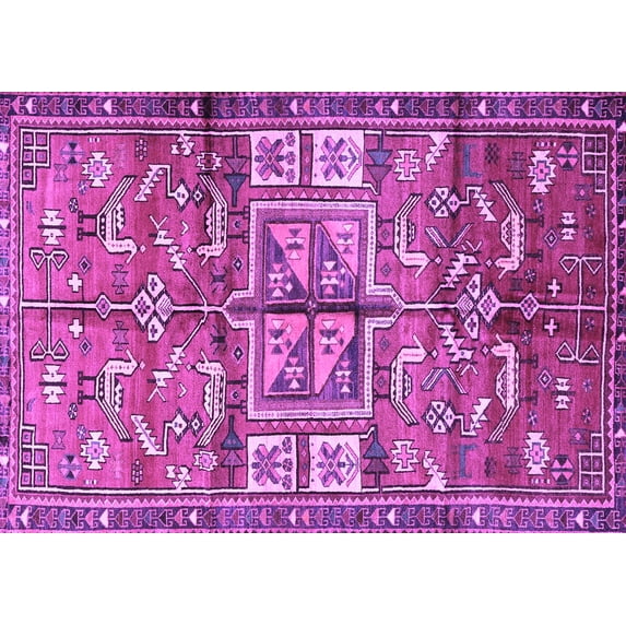 Ahgly Company Indoor Rectangle Animal Purple Traditional Area Rugs, 7' x 10'