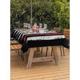 thumbnail image 4 of 60x84 Inch Outdoor Tablecloth with Umbrella Hole Zipper Rectangle American Flag Rectangular Tablecloths Outside Waterproof US Flag Baseball Stars Vintage Black Patio Table Cover for Picnic Party, 4 of 8