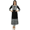 thumbnail image 2 of Bimba Women Anarkali Printed Kurta Long Kurti 3/4 Sleeves Blouse, 2 of 8