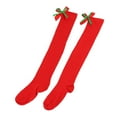 thumbnail image 2 of Christmas A Knitted Over Knee Socks Winter Stockingschristmas Bow Thigh High Long Stockings Over Knee Socks Christmas Cosplay Party Costumes Socks Knee High Long Striped Stocking Socks, 2 of 4
