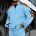 thumbnail image 2 of VBTAPA Oversized Knit Sweatshirt for Men Soft Cotton Knitted Long Sleeve Henley Sweatshirts Big and Tall Casual Stylish Sweaters Sky Blue L, 2 of 8