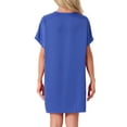 thumbnail image 3 of INSPIRE CHIC Women's Nightgown V Neck Soft Short Sleeve Loungwear Thigh Length Sleepdress M Blue, 3 of 6