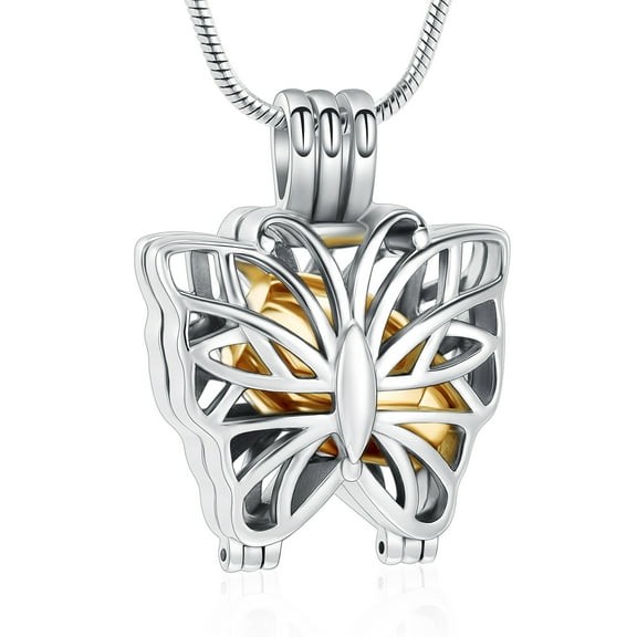 Butterfly with jar  Cremation Pendant Small Urns For Ashes Keepsake Urn Necklace mini urns