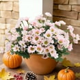 thumbnail image 2 of Artificial Sunset Mums – UV Resistant Waterproof Outdoor Fall Flowers – Realistic Full Silk Chrysanthemums for Garden, Porch, Patio, Yard, 2 of 6