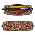 thumbnail image 2 of Fotbe Hippie Peace Love Pattern Leather Pencil Case, Pencil Pouch with Durable Zipper, Compact and Stylish Organizer for Stationery, Art Supplies, Travel Essentials, 2 of 7