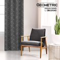 thumbnail image 3 of Cortinas opacas Deconovo con diseño geométrico, aislantes térmicos, oscurecedoras y ahorradoras de energía, gris oscuro/línea geométrica, 132 x 228 cm, para dormitorio, 3 of 8