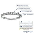 thumbnail image 3 of Vir Jewels 1/5 CTTW Milgrain Diamond Wedding Band 14K White Gold Prong Set Round Size 8.5 Female, 3 of 7