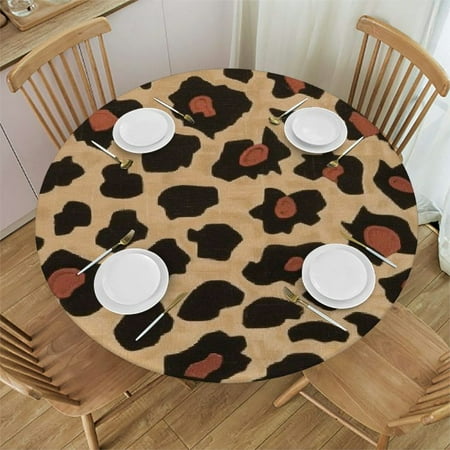 

YANMS Leopard Print Round Table Cover 100% Polyester Fiber Home Decoration 54-58