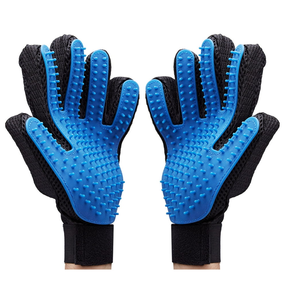 2Pcs Pet Grooming Gloves, Gentle Deshedding Brush Gloves Efficient Pet