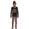thumbnail image 2 of Wonder Nation Girls Halloween Long Sleeve Top and Pant Pajama Set, 2-Piece, Sizes 4-10, 2 of 5