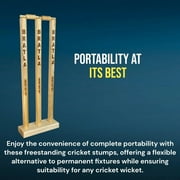 Cricket Best Buy Portable Multi-Surface with Wood Base Cricket Wicket Stumps Set, White