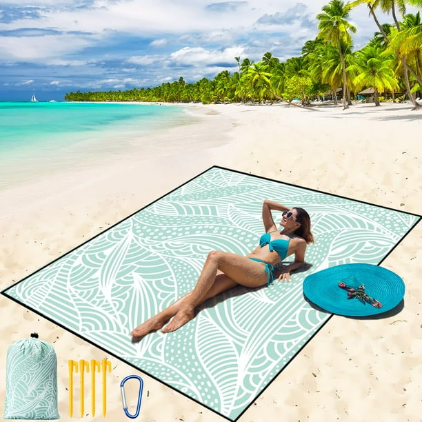 Manta de playa WIWIGO impermeable a prueba de arena 200x210 cm
