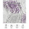 thumbnail image 5 of Floral Pattern Ruffle Bed Skirt California King Size Outline White Purple Chrysanthemum Graphic Adjustable Elastic Dust Bed Skirts Wrap Around Bedskirt Wrinkle Free Easy Fit with 18 Inch Drop, 5 of 8