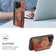 thumbnail image 7 of for Samsung A14 Cork Wood Phone Case, Retro Floral Colorful Flower Printing Magnetic Folio Flip ID/Credit Card Holder Slot Back Cover Bag, Kickstand Support, 7 of 7