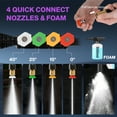 thumbnail image 6 of 5000PSI Pressure Washer, 2.8 GPM Power Washer with 33FT Extension Hose Reel, Pressure Adjustable (2500PSI-5000PSI), 4 Quick Connect Nozzles and Foam Cannon for Car/Fence/Patio(Purple), 6 of 6