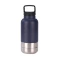 thumbnail image 1 of Botella de agua para perros aislada con 2 tazones desmontables, durabilidad, versátil, contenedor de viaje de comida para perros portátiles de fugas Azul, 1 of 8