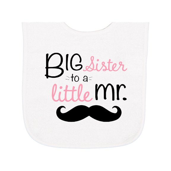 Inktastic Big Sister to a Little Mr. Baby Terry Cloth Bib