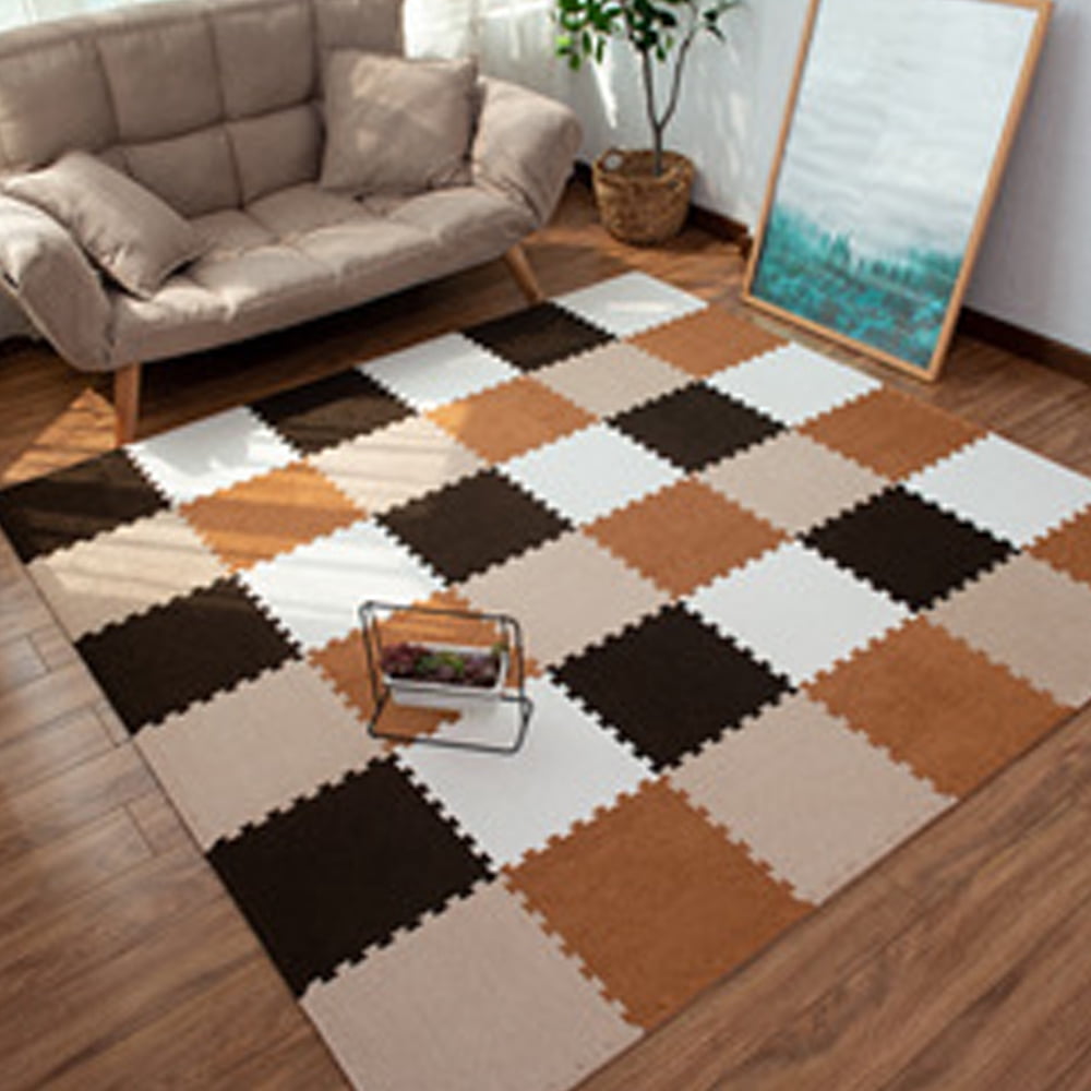 Interlocking Foam Mats Floor Mats Short Fluffy Carpet Tiles Soft Baby Playmat Puzzle Floor Mat Kids Play Floor Mat9PCS