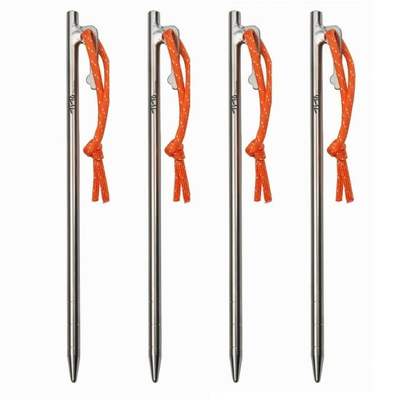 TiTo Titanium Tent Pegs Stakes Lightweight Snowfield Grassland Heavy Duty Tent Nails for Outdoor Camping Hiking and Plant Support Garden Stakes 4pcs/6pcs (7×200mm-6pcs)