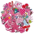thumbnail image 1 of Parches termoadhesivos GYGYL para niñas, color rosa Preppy, 45 unidades, 1 of 6