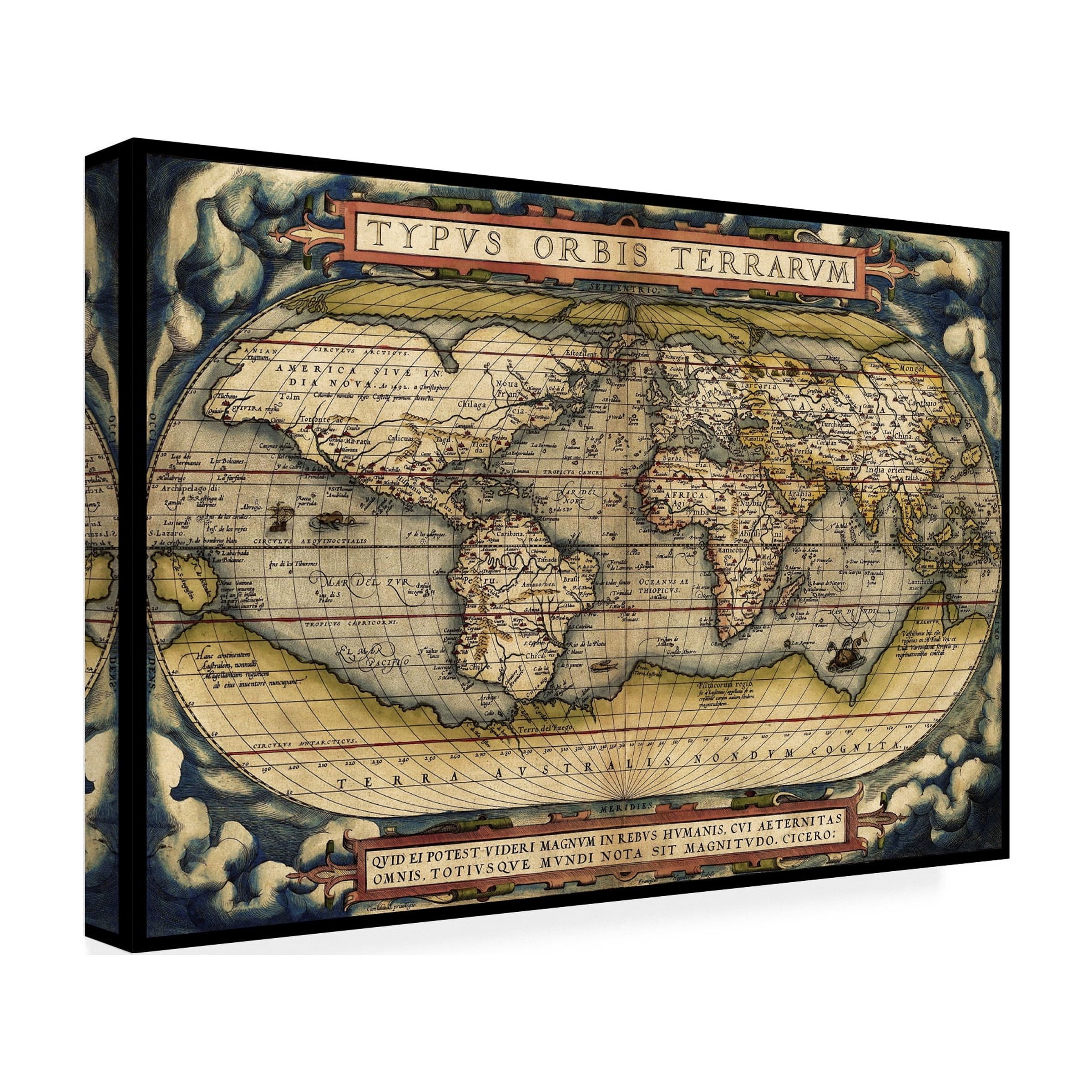 Trademark Fine Art 'Cosmos Ortelius World Map 157' Canvas Art by Vintage Lavoie