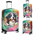 thumbnail image 2 of Funny Watercolor Adorable Bernese Mountain Dog Peeking Through Torn Paper Effect Travel Luggage Cover Berner Lover Gifts Suitcase Dust Protective Decor - 00026, 2 of 5
