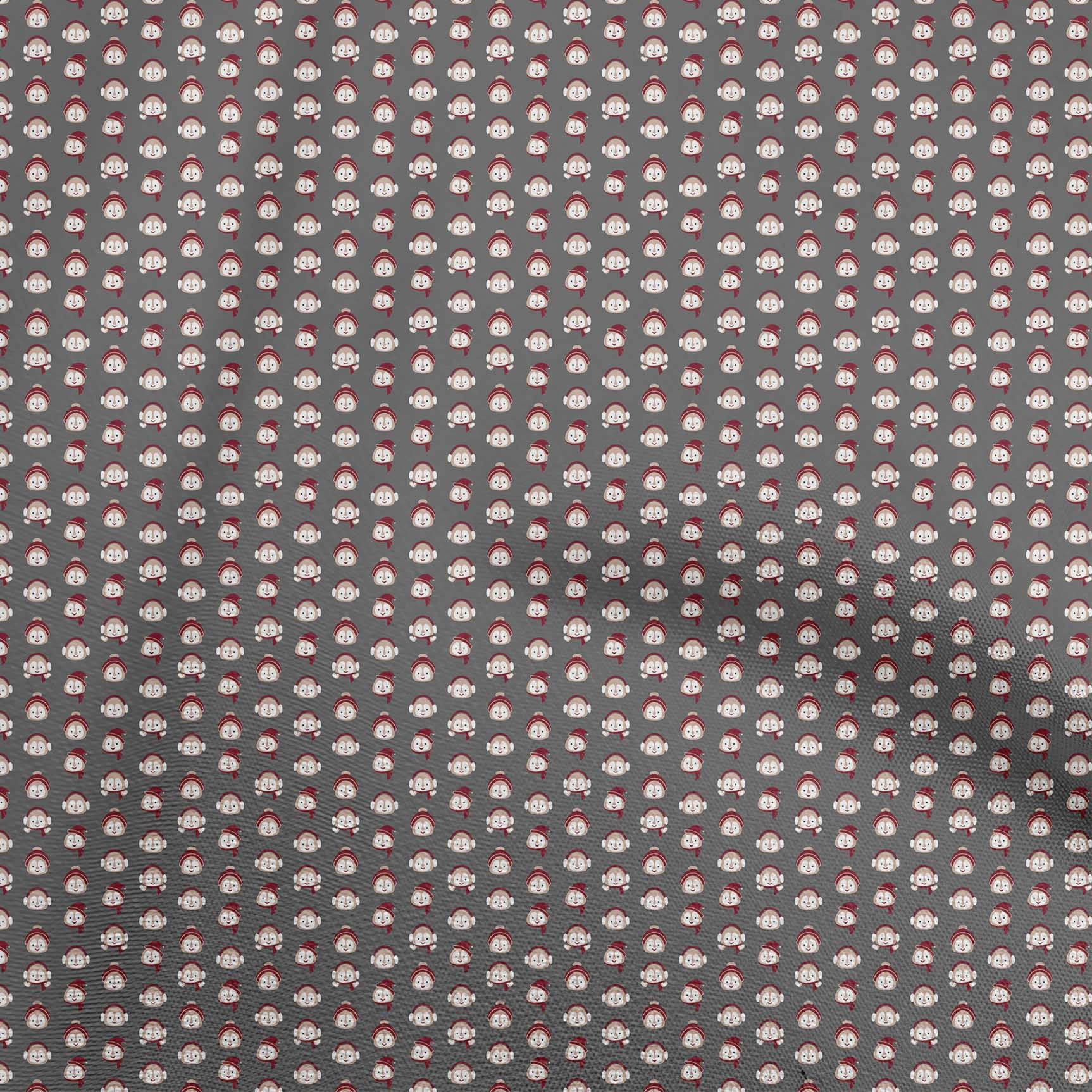 oneOone Cotton Silk Gray Fabric Christmas Fabric For Sewing Printed Craft Fabric By The Yard 42 Inch Wide