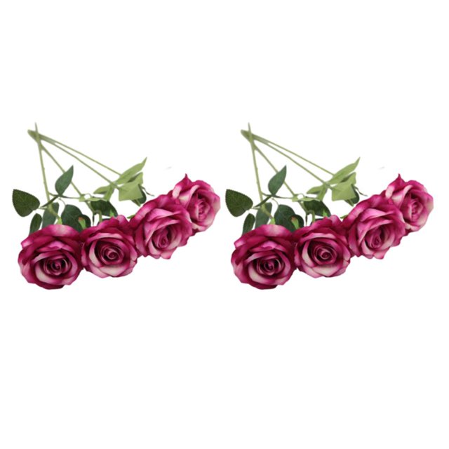 relayinert 10pcs/set Celebrate Christmas In Style Stunning Silk Flower Arrangements – Many Colors Available Can Change The Shape Deep Pink color 2Set