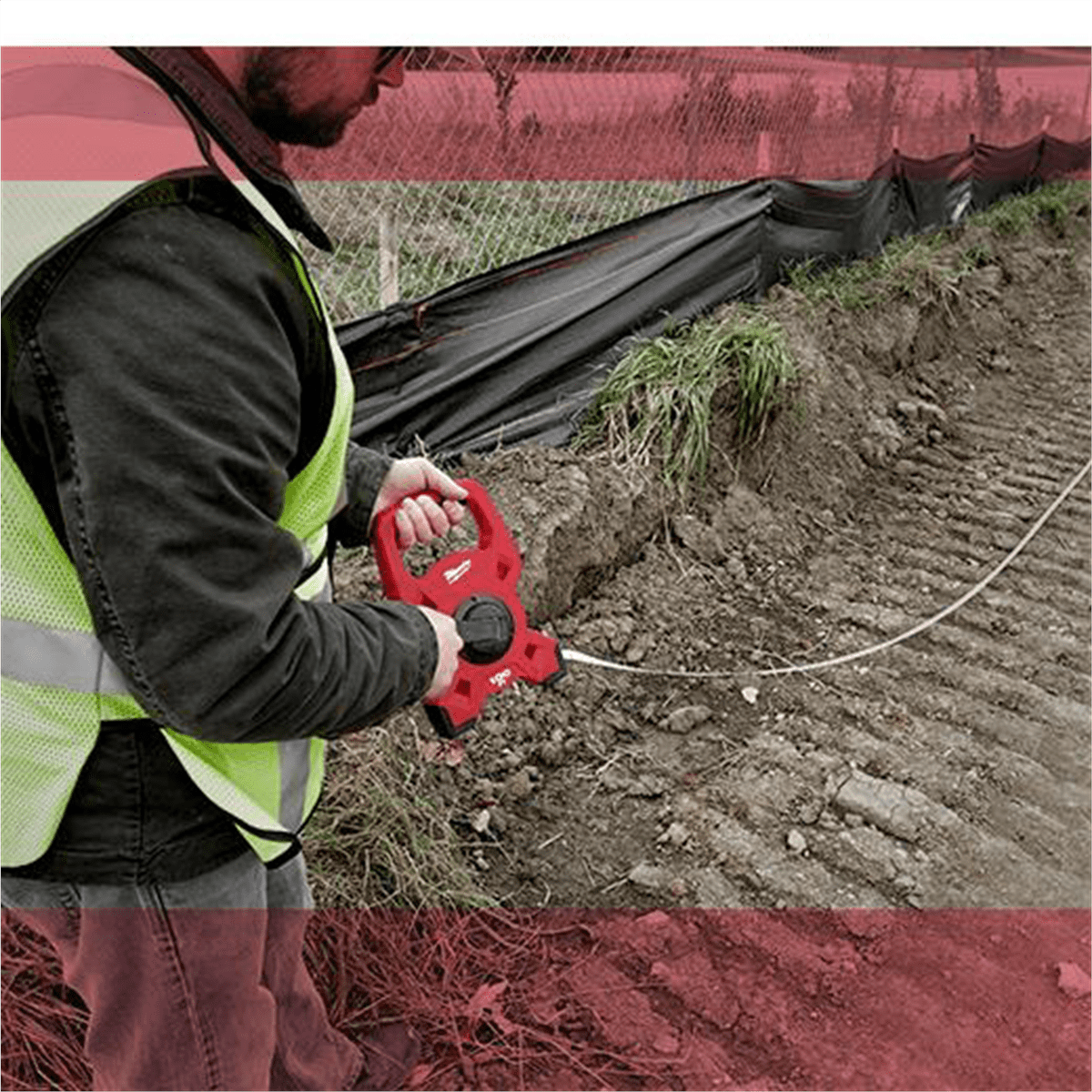Milwaukee Tool 200ft Fiberglass Open Reel Long Tape Measure