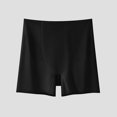 thumbnail image 2 of Scyoekwg Women's Boyshort Underwear Stretch Solid Color Safety Panties Breathable Mid‑Waist Ladies Briefs For Daily Wear (Black,L), 2 of 8